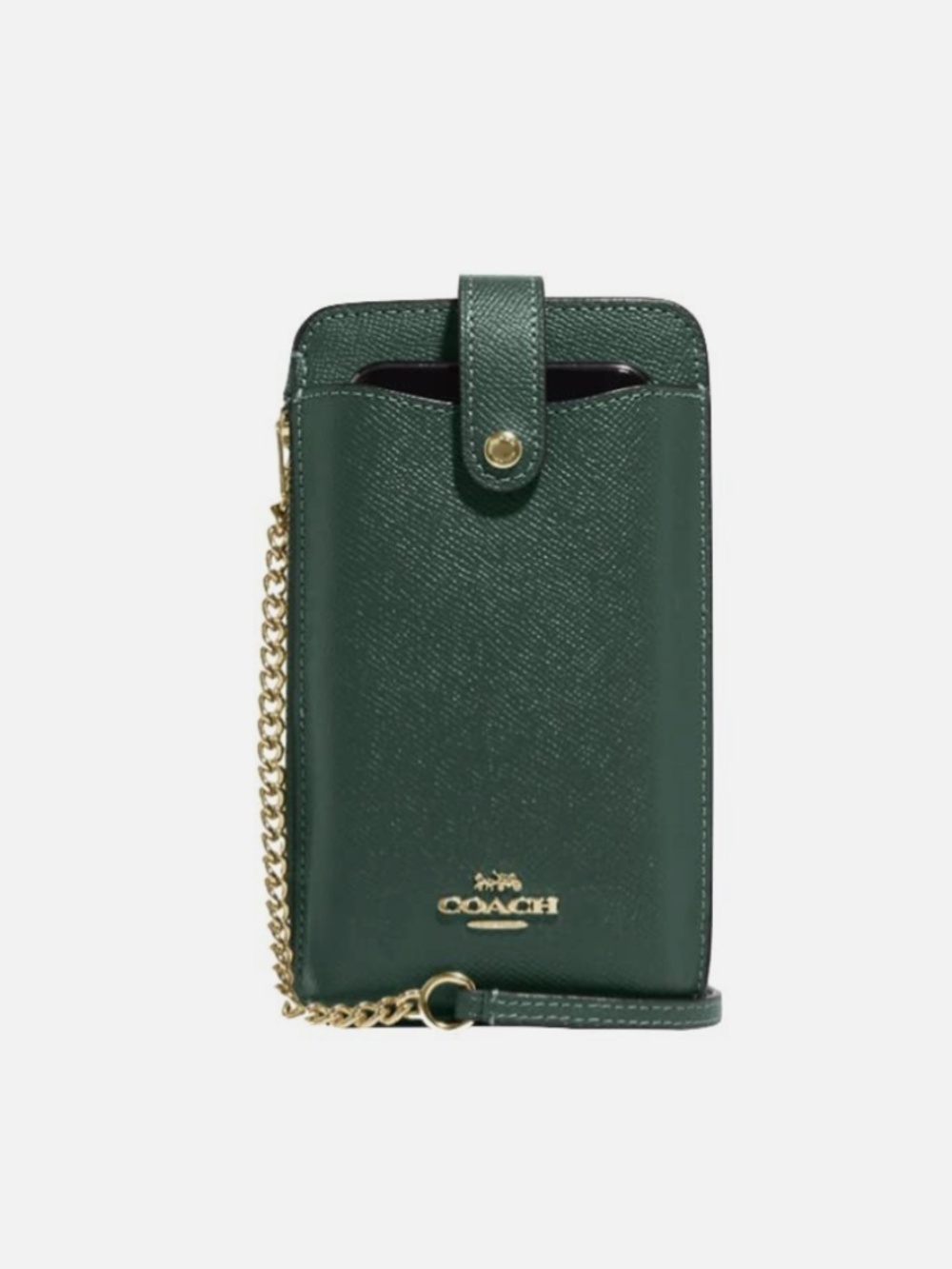 Coach North/South Phone Crossbody Bag in Everglade Deep Green Jewel Tone - Picture 6 of 14